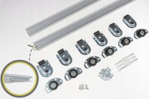 zestaw kółek i prowadnic do szaf przesuwnych 200/3