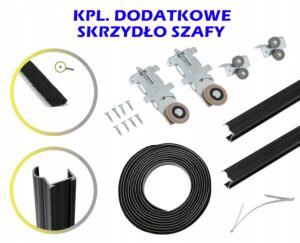 kółka wózki rolki rączki dodatkowe skrzydło szafy przesuwnej RAM V CZARNY