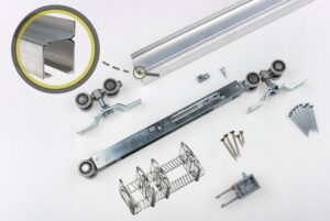 System przesuwny ścienny Iron 60kg 140cm + domykacz