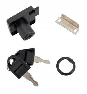 Zamek meblowy czarny do szafek szuflad barku 40x40 klucze składane