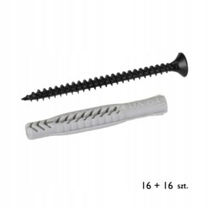 mocowanie rozety 16X kołek + 16X wkręt czarny