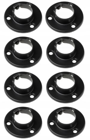 Rozeta uchwyt mocowanie drążka fi 25mm czarna 8szt