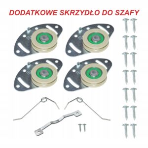 Kółka wózki rolki szafy przesuwnej dodatkowe skrzydło Sevroll Micra +stoper