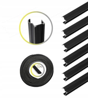 rączki do szaf przesuwnych komplet na 3 drzwi CZARNE 6szt. RAL 9005 MAT