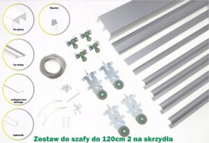 Kółka prowadnice i rączki szafy przesuwnej 1,2m 2D