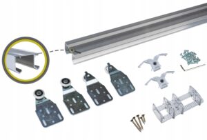 zestaw kółek wózków z prowadnicą górną do szaf szerokości do 150 ZOL 1500