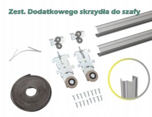 kółka wózki rolki rączki dodatkowe skrzydło szafy przesuwnej RAM V SREBRNY