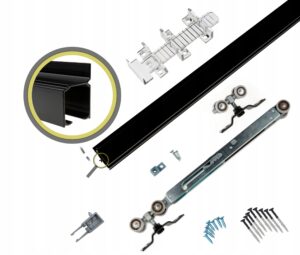 system przesuwny mocowany do ściany IRON CZARNY 60kg 2,0m z domykaczem