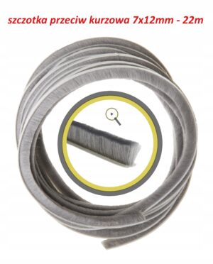 szczotka uszczelka szczotkowa 7x12 szara 22m klej