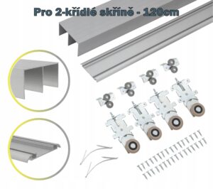 System przesuwny do 2 drzwiowych szaf RAM V 1200mm 2 drzwi SREBRNY