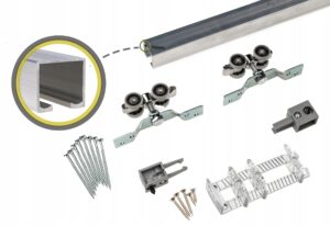 System do drzwi przesuwnych 100kg EMU kpl. 200cm kółka wózki prowadnica