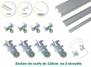 kółka +prowadnice do szafy 1,2m 2 skrzydła Sevroll