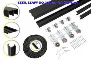 AUKCJA SPECJALNA System do szaf RAM V 250cm 2 skrzydła czarny -2 raczki