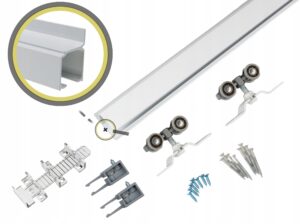 System do drzwi przesuwnych z prowadnicą ścienną Iron 60kg 140cm BIAŁY