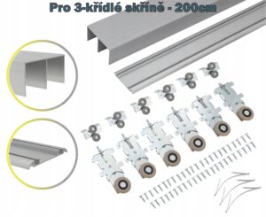 System przesuwny do 3 drzwiowych szaf RAM V 2000mm 3 drzwi SREBRNY