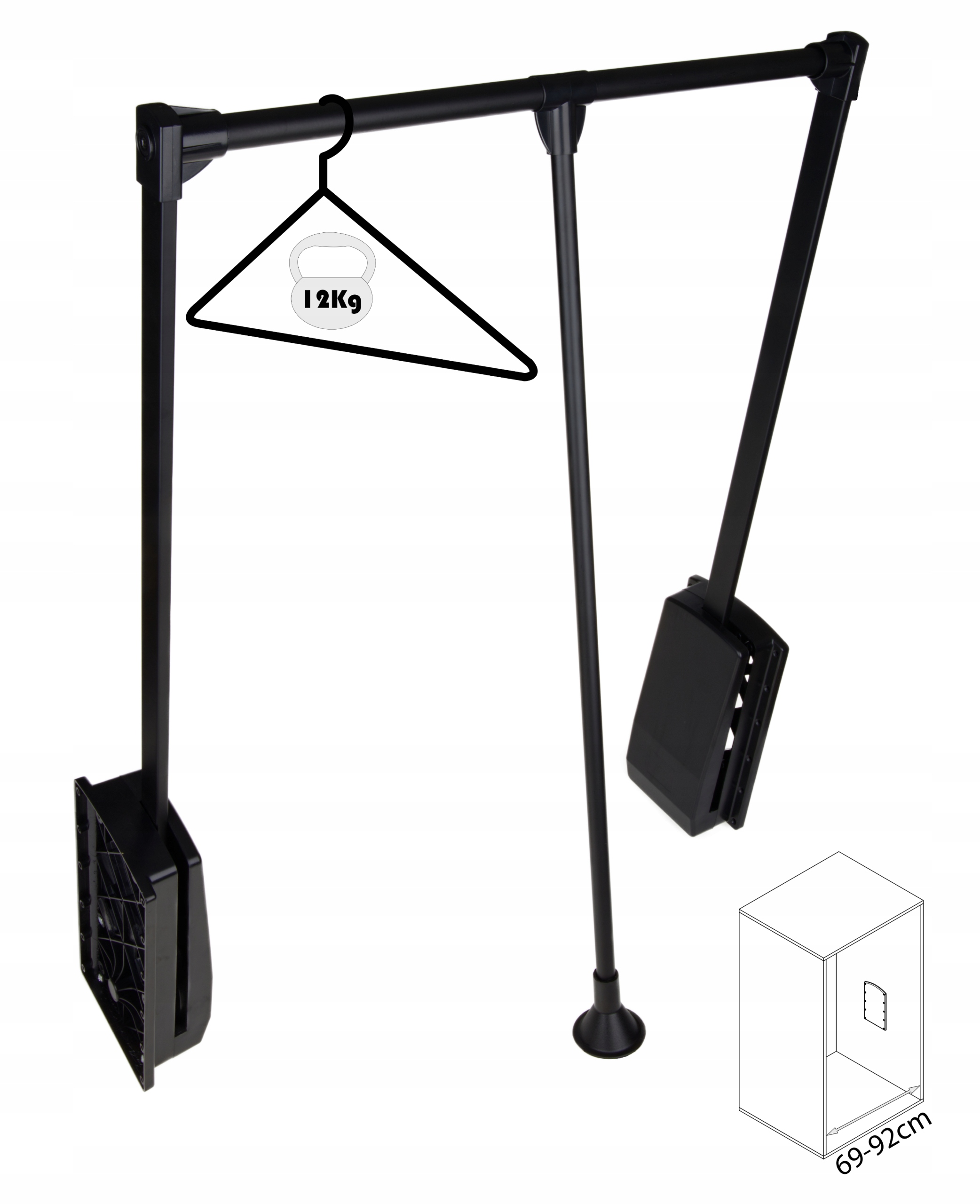 Pantograf wieszak drążek opuszczany do szafy 69-92