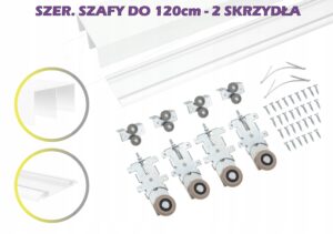 kółka wózki rolki prowadnice do szaf przesuwnych RAM V 120cm 2 drzwi BIAŁY