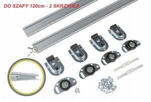 Zestaw kółek i prowadnic do szaf przesuwnych 120cm