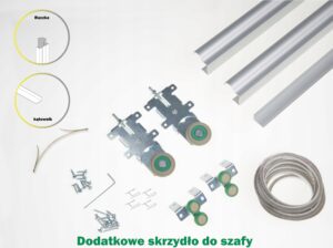 kółka rączki dodatkowe skrzydło szafy przesuwnej